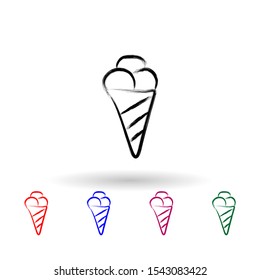Ice cream sketch style multi color icon. Simple thin line, outline vector of banking icons for ui and ux, website or mobile application