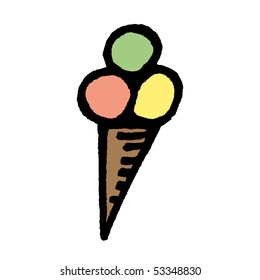 Ice cream sketch. Vector.