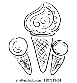 Ice cream. Sketch. Vector illustration