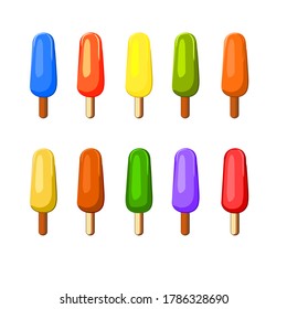 ice cream skewers of various colors and flavors