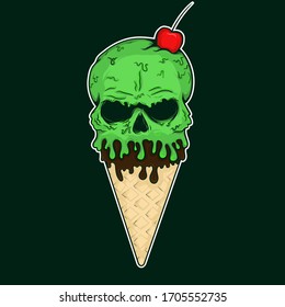 ice cream skull sweet cruel svg