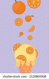 helado de estilo naranja