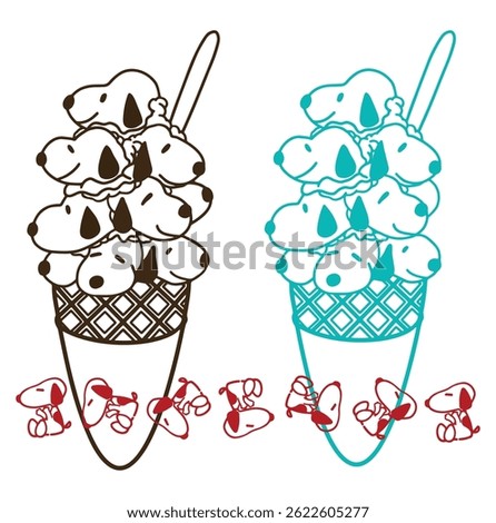 Ice cream with Snoopy shape and fun.