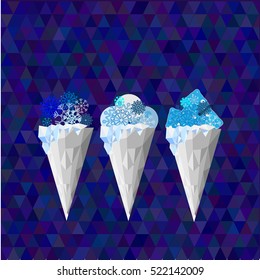ice cream from snow. Snow bar