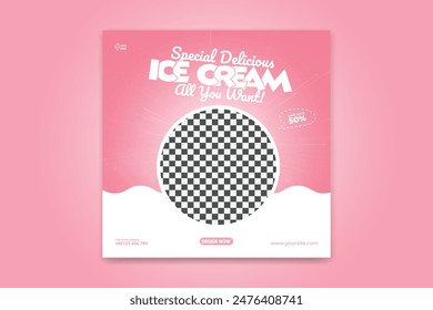 ice cream social media design template