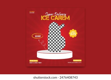 ice cream social media design template