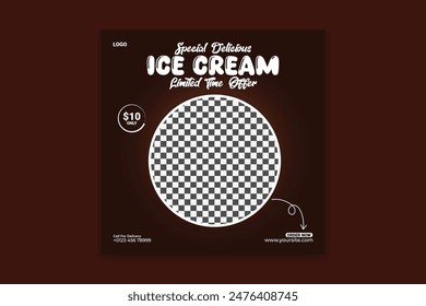 ice cream social media design template