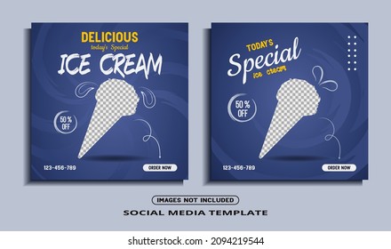 ice cream social media post template