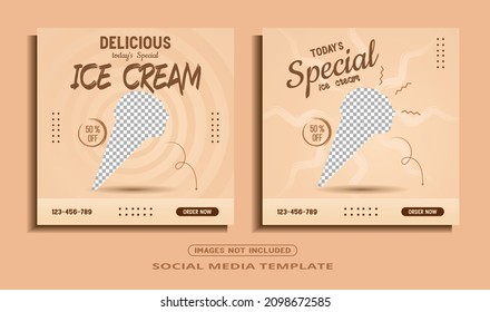 Ice Cream Social Media Post Template