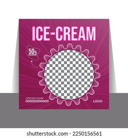 Ice cream social media post design