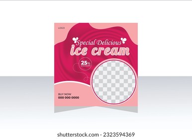 ice cream social media post design template instrgram post template