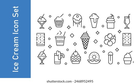 Ice cream soda icon with editable vector.