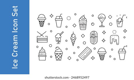 Ice cream soda icon with editable vector.