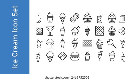 Ice cream soda icon with editable vector.