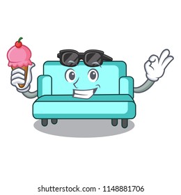 With ice cream sofa character cartoon style