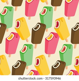 Ice cream song colorful seamless pattern