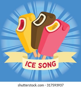 Ice cream song colorful vector