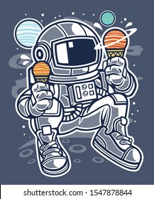 ice cream space astronaut art
