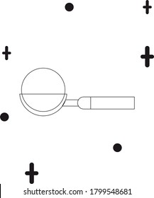 ice cream spoon icon in black lines. white background