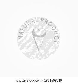 ice cream stamp vector illustration