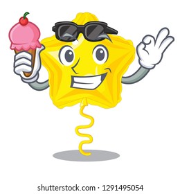 With ice cream stars ballon isolated in the character