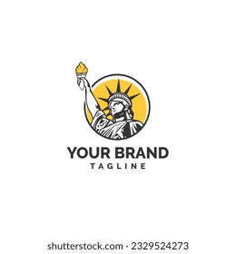 Ice cream and statue of liberty custom logo design.