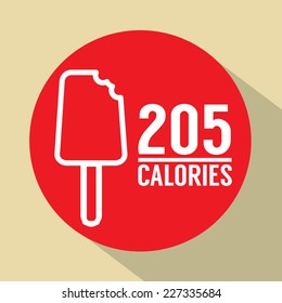 Ice Cream Stick 205 Calories Symbol Vector Illustration