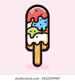 ilustración de icono de vectores de dibujos animados de pinzas de helado