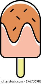ice cream stick chips sweet concept color icon vector illustration, Foodie and gourmet Symbol on white background