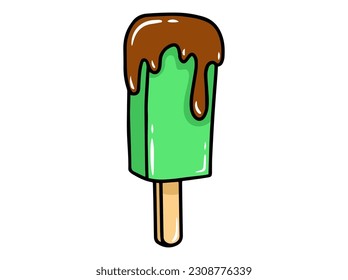 Premium Vector  Set of realistic popsicle sticks green ice cream