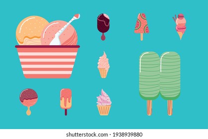 ice cream in stick cone