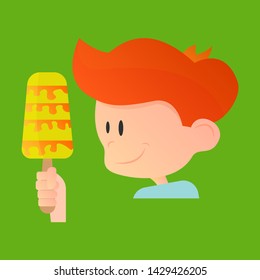 Ice cream stick with delicious strawberry flavor melting ice cream isolated.