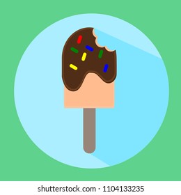 ice cream stick flat lay illustration vector.
