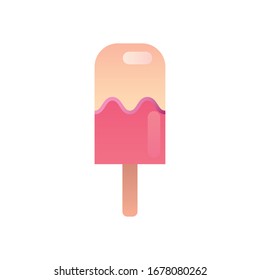Ice cream with stick gradient style icon design, Sweet dessert food flavor scoop summer dairy and tasty Vector illustration