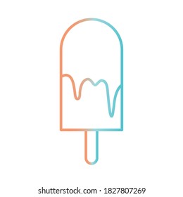 Crema de hielo con diseño de iconos de estilo gradiente de palo, Tema dulce y postre Ilustración vectorial