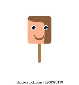 ice cream stick icon cute vector illustration design