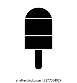 Ice Cream Stick icon, full black. Vector illustration, suitable for content design, poster, banner, menu, or video editing needs