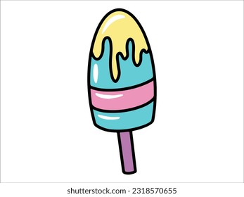 Ice Cream stick Icon Illustration