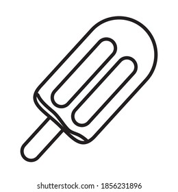 ice cream in stick icon over white background, line style, vector illustration