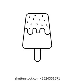 ice cream stick icon with white background vector stock illustration