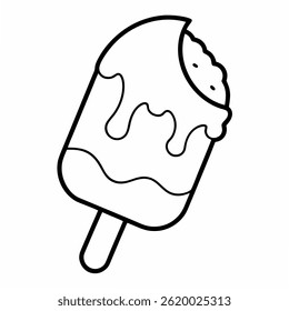Ice cream stick icon with white background