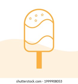 Ice cream stick line art vector design
