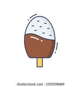 Ice cream stick Line Icon Isolated On White Background