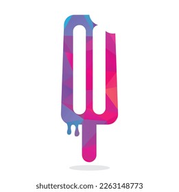 Plantilla con el logotipo de la barra helada. Ilustración Icono de vectores Ice Cream Stick. Dulce concepto de icono de comida.