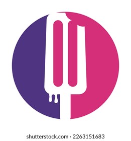 Logo-Vorlage für Eiscreme-Stick. Vektorsymbol der Eiscreme-Stick-Vektorgrafik. Konzept des Süßspeisebildes.