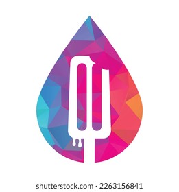 Ice cream stick logo template. Ice Cream Stick Vector Icon Illustration.