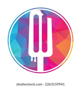 Ice cream stick logo template. Ice Cream Stick Vector Icon Illustration. Sweet Food Icon Concept.