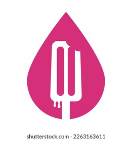 Ice cream stick logo template. Ice Cream Stick Vector Icon Illustration.