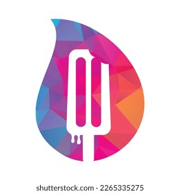 Ice cream stick logo template. Ice Cream Stick Vector Icon Illustration.