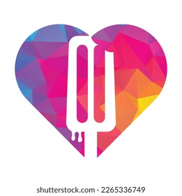 Ice cream stick logo template. Ice Cream Stick Vector Icon Illustration.